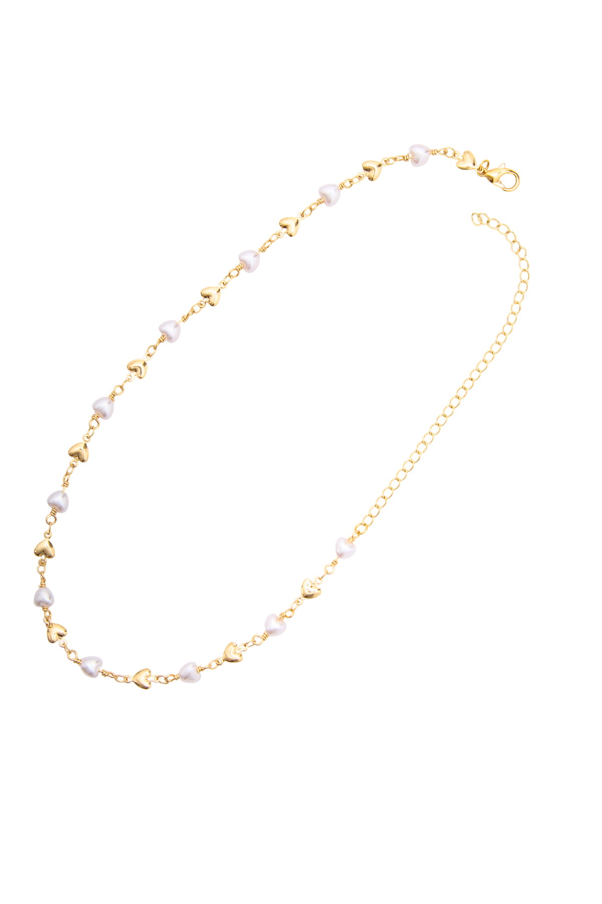 COLLAR CORAZON PERLA 30CM RODIO MARTINA