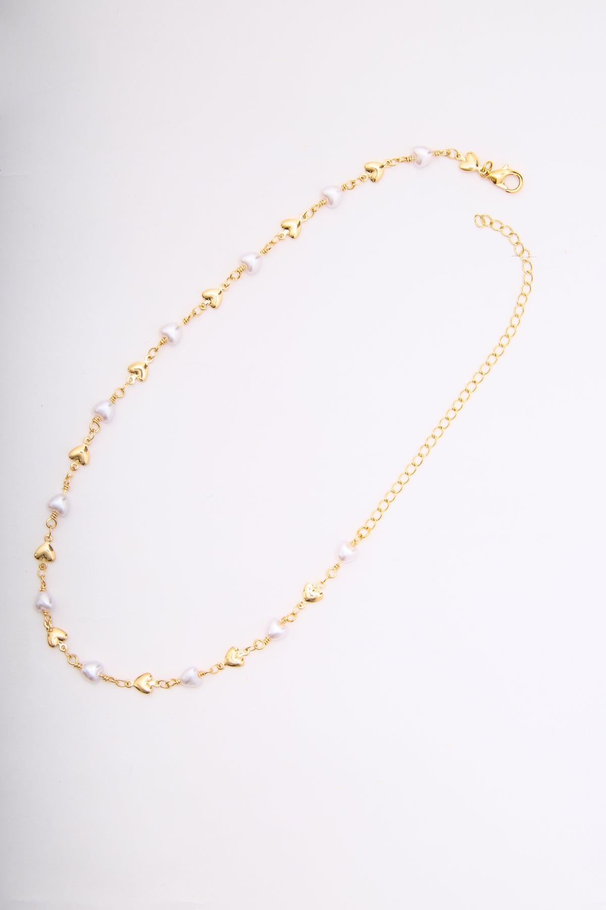 COLLAR CORAZON PERLA 30CM RODIO MARTINA