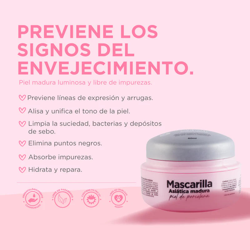 MASCARILLA ASIÁTICA PIEL PORCELANA-PIELES MADURAS 60ML IDUNN