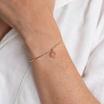PULSERA DIJE EN CUARZO BAÑO DE ORO WISH