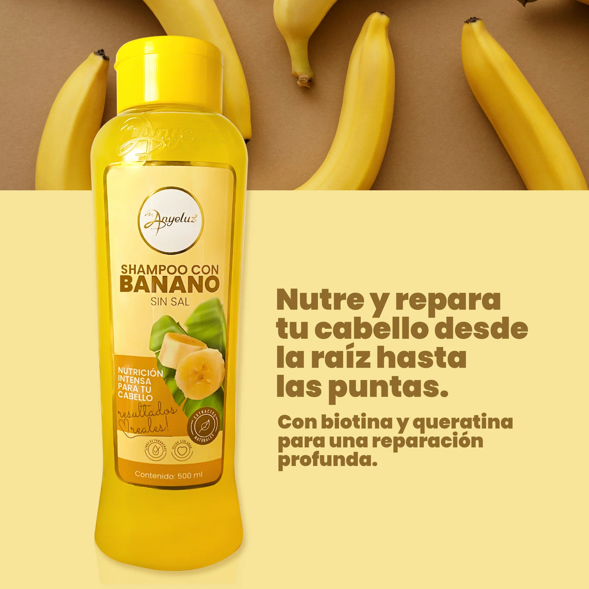 SHAMPOO CON BANANO 500ML ANYELUZ