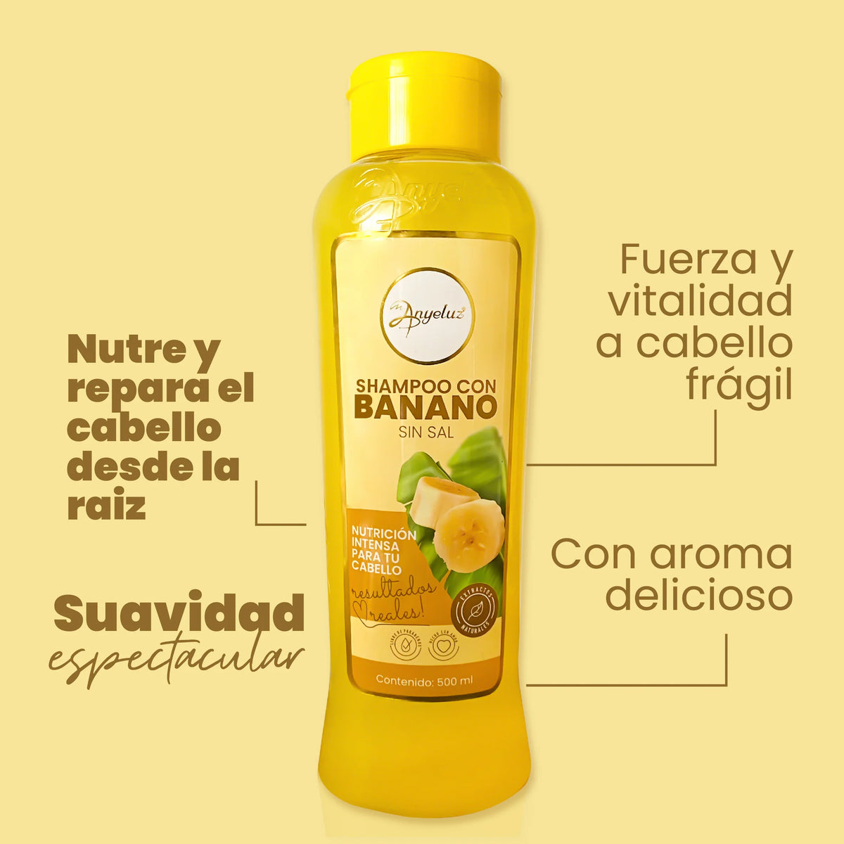 SHAMPOO CON BANANO 500ML ANYELUZ