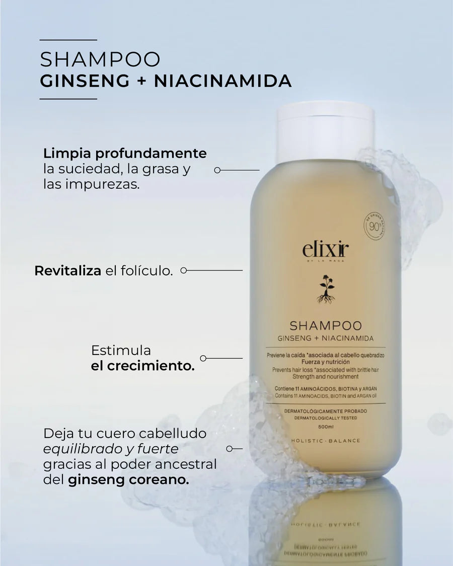 SHAMPOO GINSENG+NIACINAMIDA 500ML ELIXIR