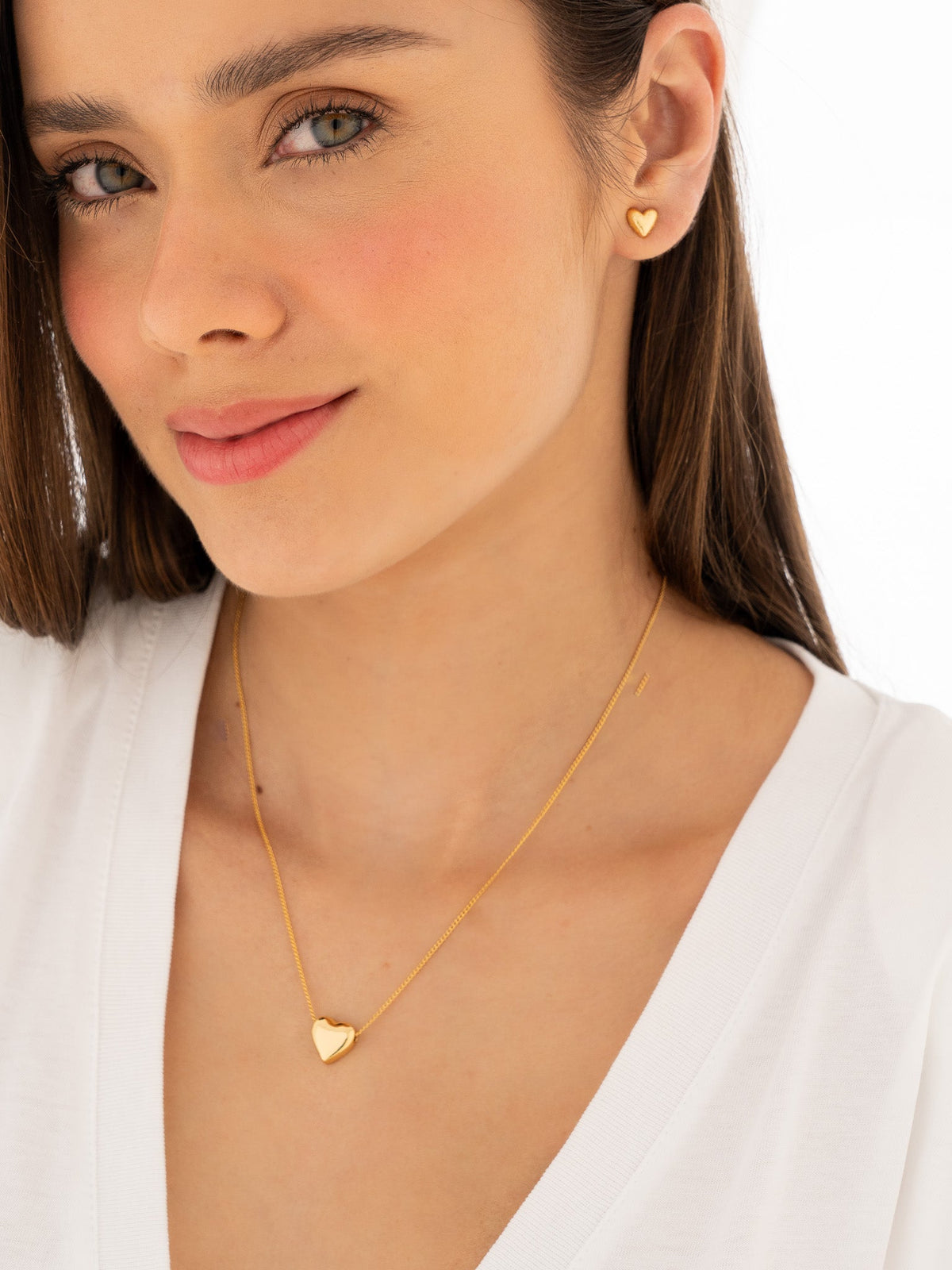 SET COLLAR + ARETE CORAZON LISO AVEMARIA