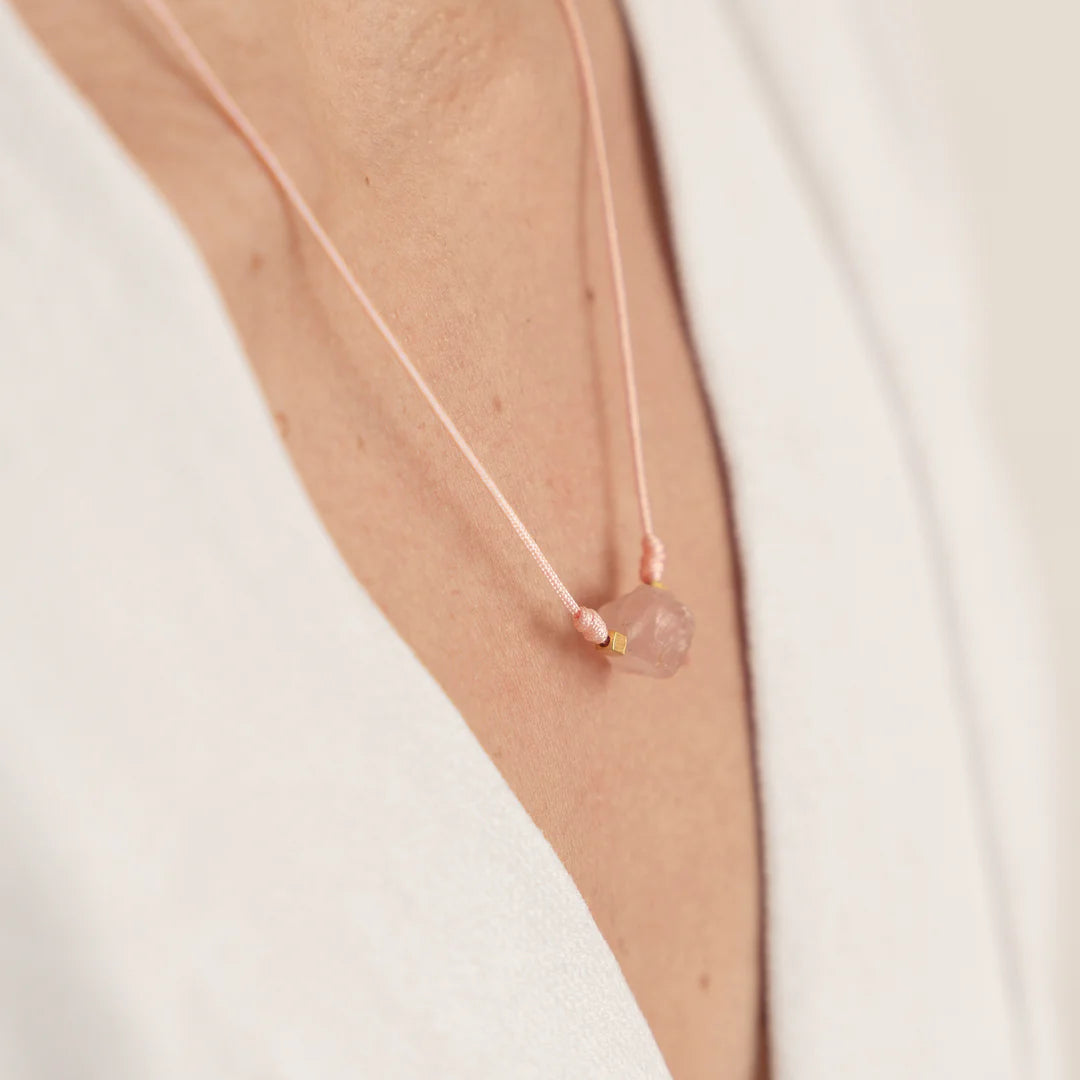 SET COLLAR+PULSERA HILO CON PIEDRA SEMIPRECIOSA WISH