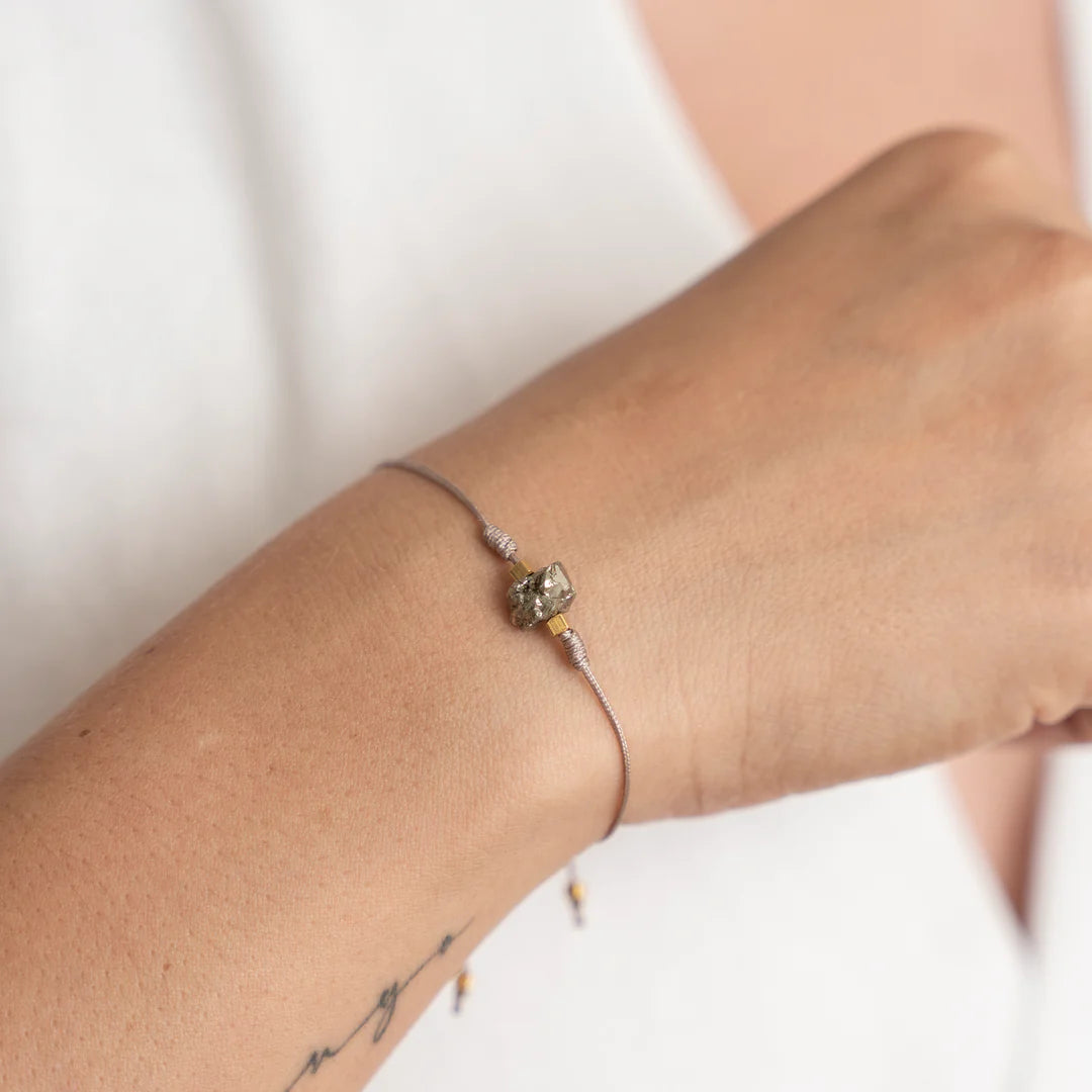 SET COLLAR+PULSERA HILO CON PIEDRA SEMIPRECIOSA WISH