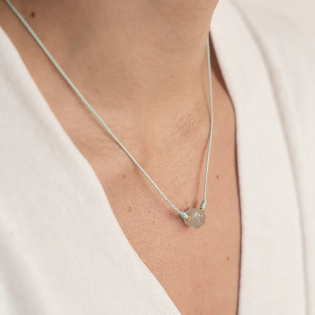 SET COLLAR+PULSERA HILO CON PIEDRA SEMIPRECIOSA WISH