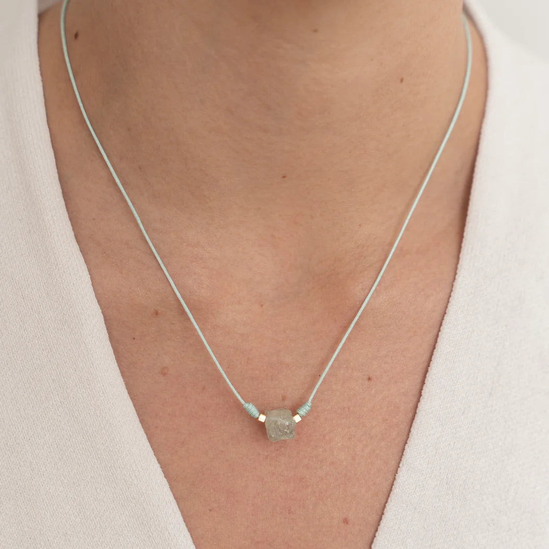 SET COLLAR+PULSERA HILO CON PIEDRA SEMIPRECIOSA WISH