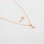 SET COLLAR+ARETES ESTRELLA MAR RODIO 42CM MARTINA