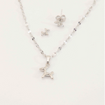 SET COLLAR+ARETES PERRITO 42CM RODIO MARTINA