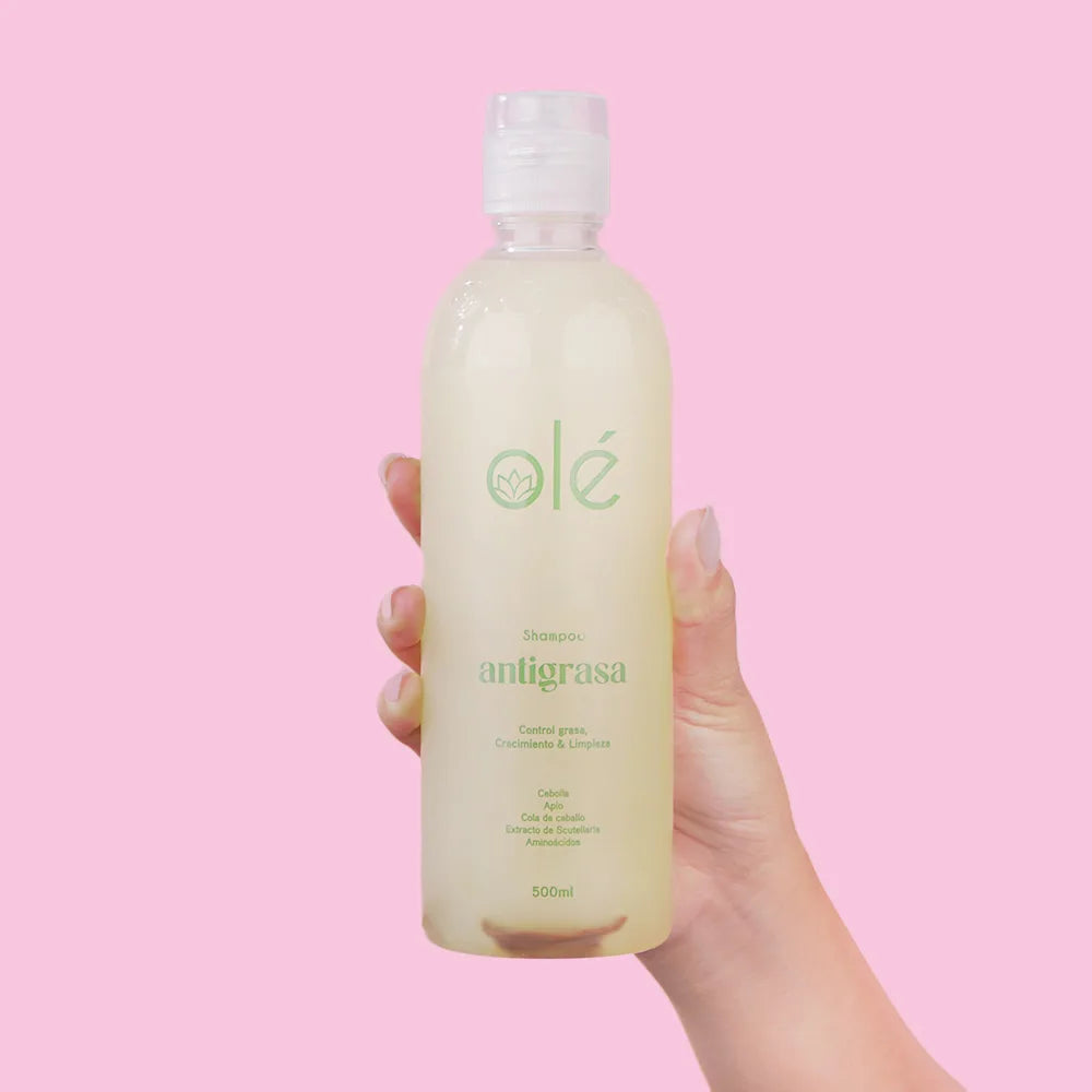 SHAMPOO ANTIGRASA DE CEBOLLA, JENGIBRE Y AJO OLÉ