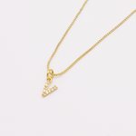 COLLAR LETRA MINI ZIRCON RODIO MARTINA