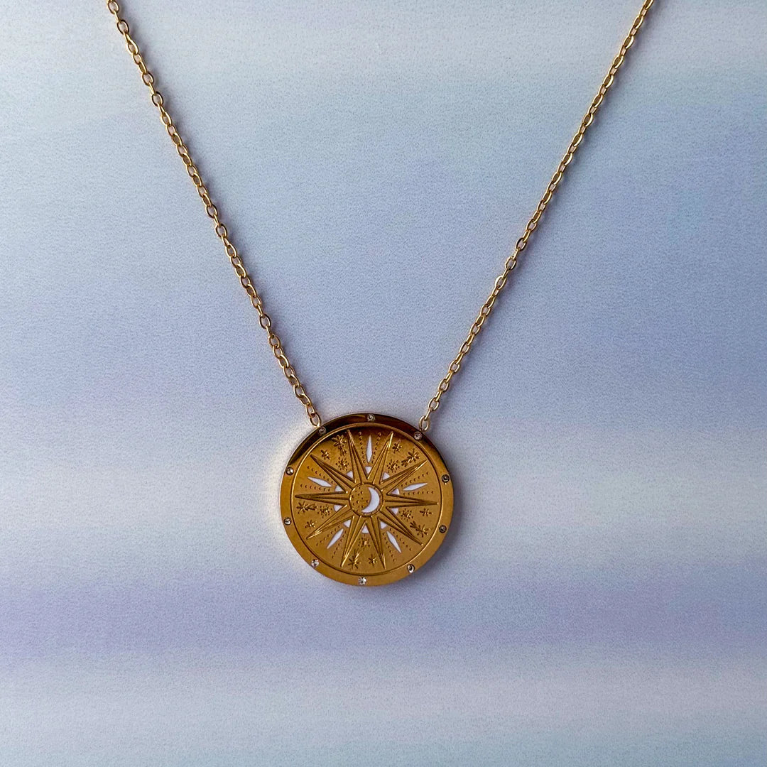 COLLAR MONEDA ESTRELLA ORO WISH