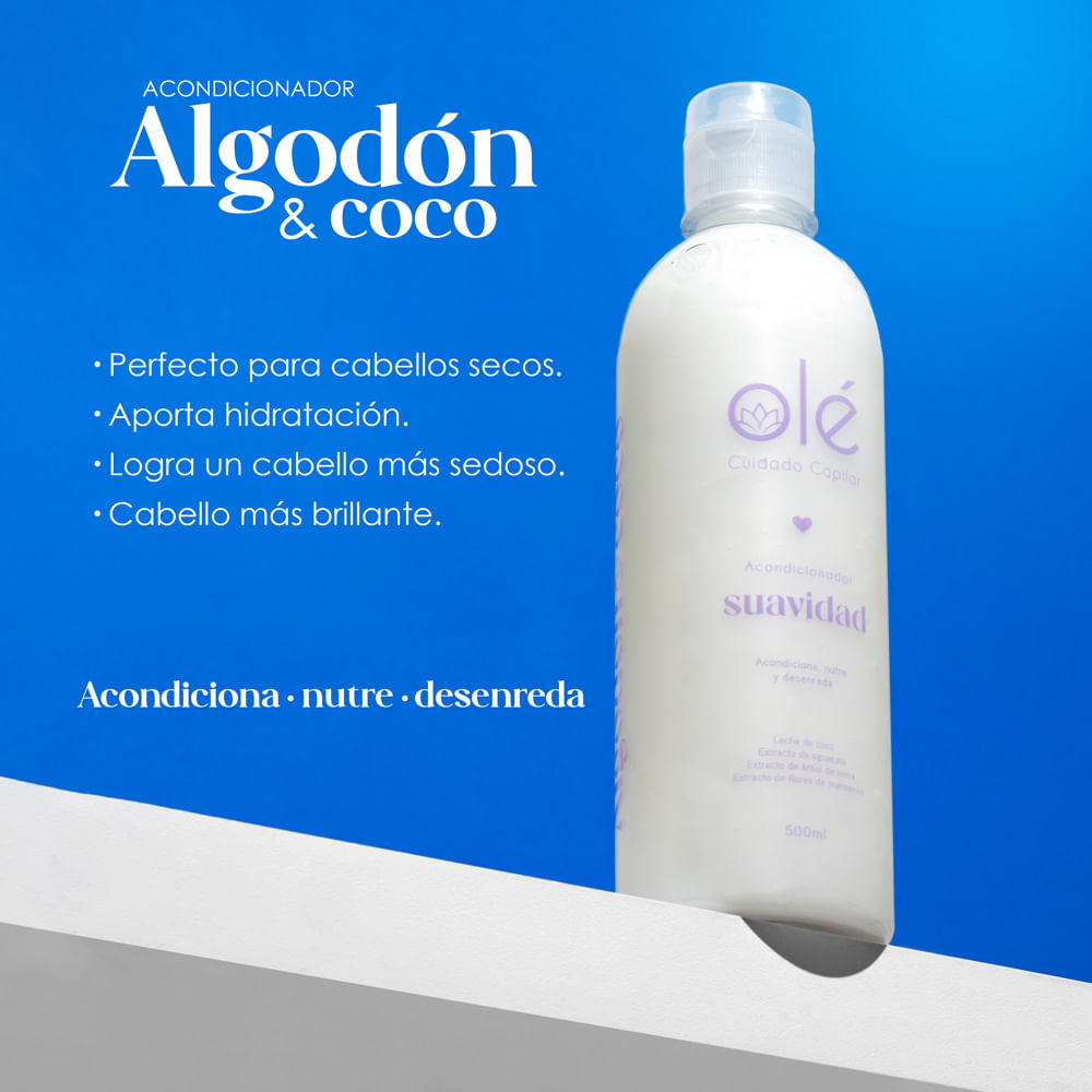 ACONDICIONADOR DE ALGODÓN Y COCO 500ML OLÉ