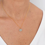 COLLAR DIJE EN CUARZO BAÑO DE ORO WISH