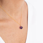 COLLAR DIJE EN CUARZO BAÑO DE ORO WISH