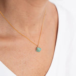 COLLAR DIJE EN CUARZO BAÑO DE ORO WISH