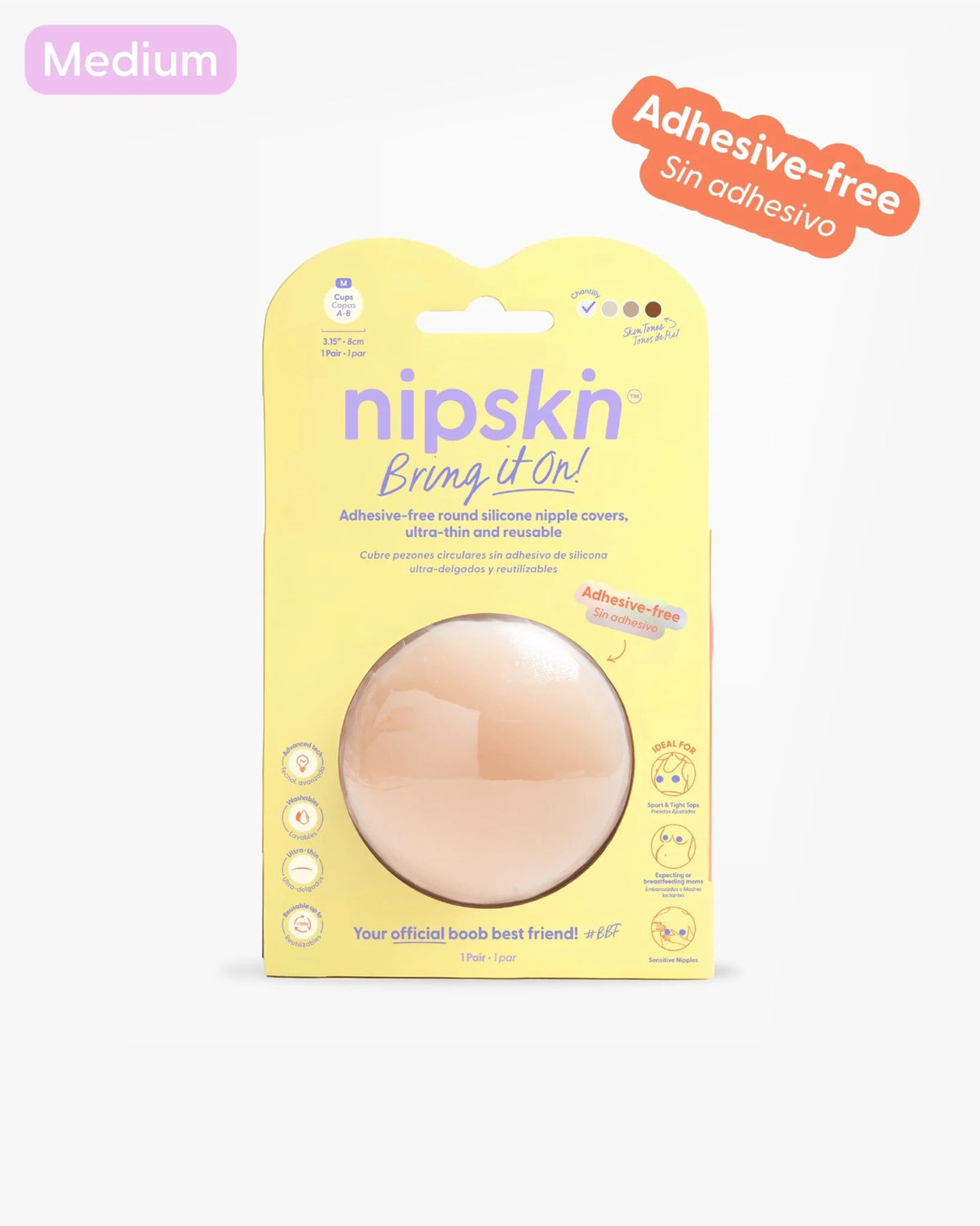CUBRE PEZONES SIN ADHESIVO MEDIUM 8CM NIPSKIN