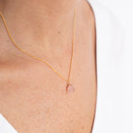 COLLAR DIJE EN CUARZO BAÑO DE ORO WISH