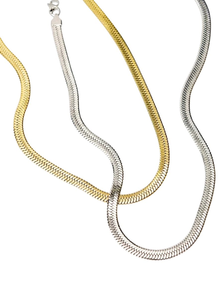 CADENA SNAKE ESCULPIDO 43CM RODIO MARTINA