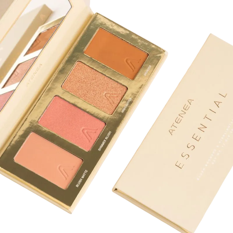 PALETA RUBOR, BRONZER & ILUMINADOR ESSENTIAL 12G ATENEA