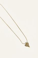 Cadena Corazón Zircón 44 cm Rodio Martina Dorado con fondo blanco humo cálido