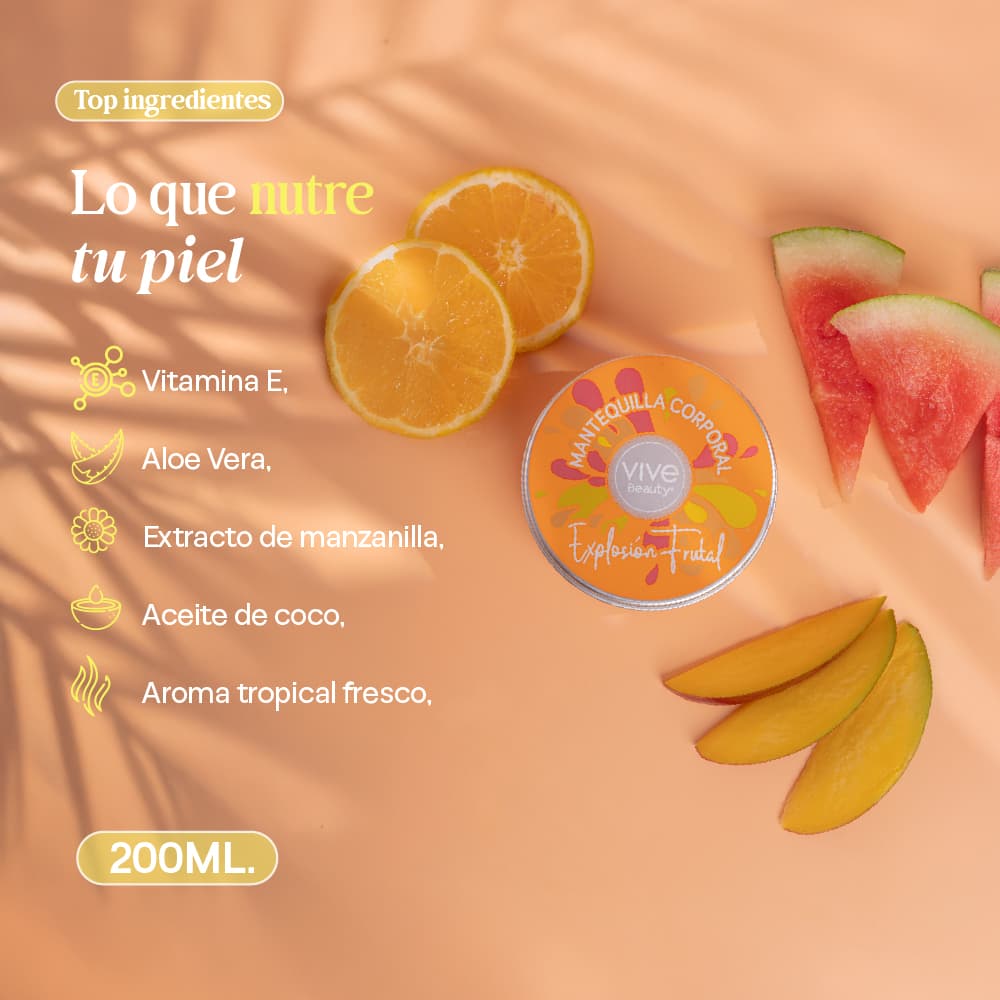 MANTEQUILLA CORPORAL EXPLOSION FRUTAL 200ML VIVE BEAUTY