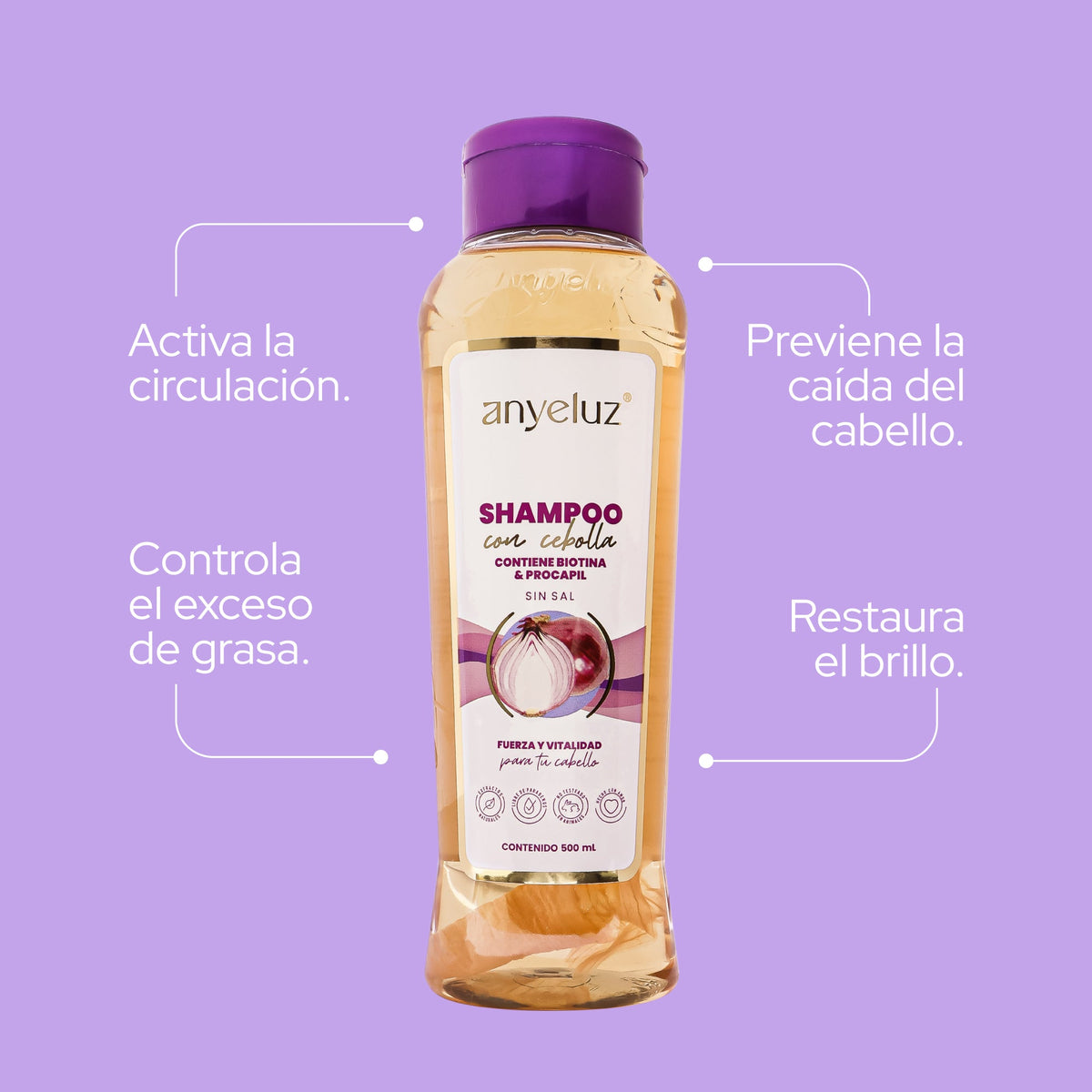 SHAMPOO DE CEBOLLA 500ML ANYELUZ