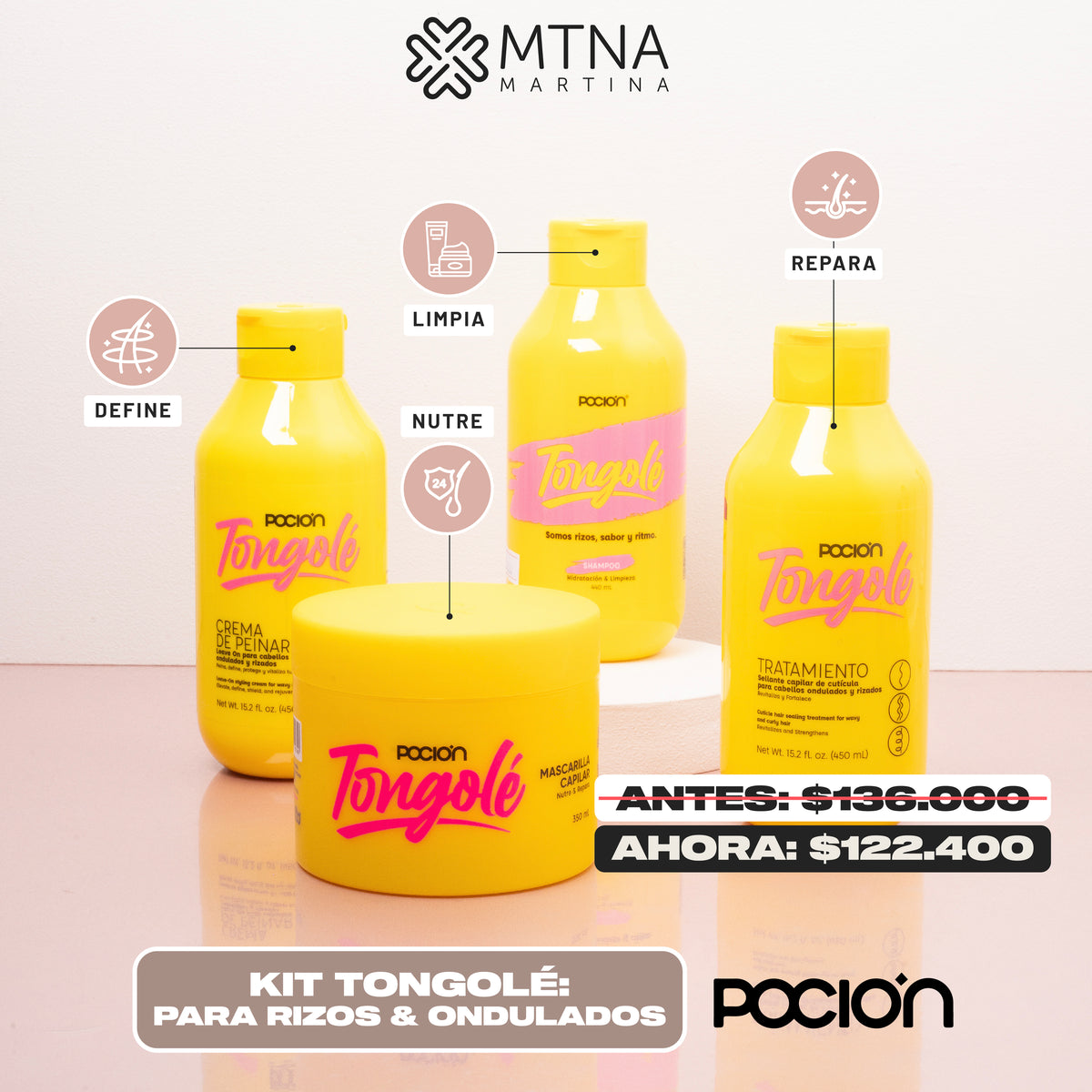 KIT TONGOLÉ: PARA RIZOS Y ONDULADOS LA POCIÓN