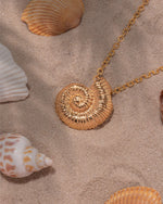 COLLAR CARACOL+ARETES BAÑO DE ORO AVEMARÍA