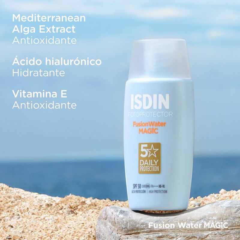 FOTOPROTECTOR FUSION WATER MAGIC GLOW SPF 50 SIN COLOR 50ML ISDIN