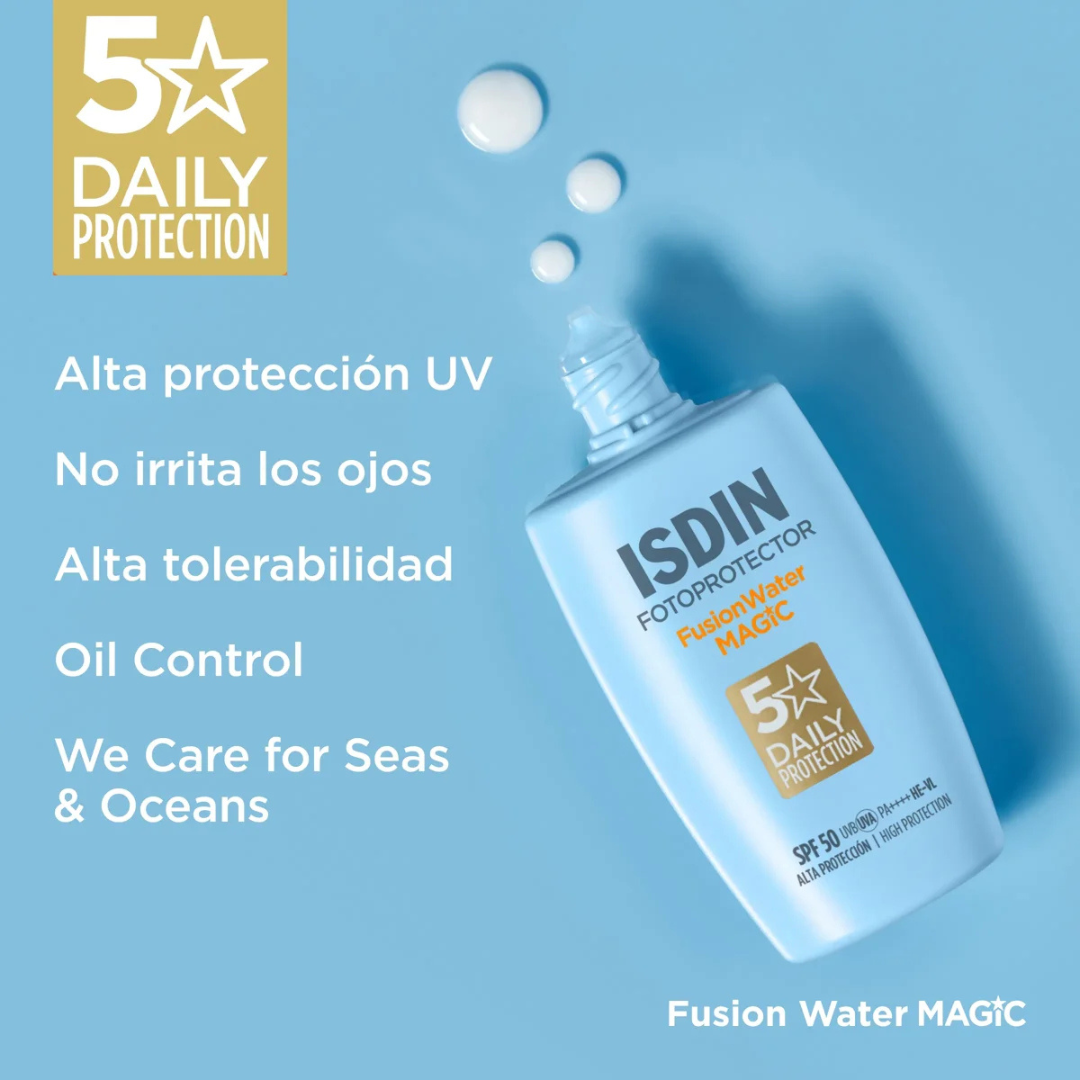 FOTOPROTECTOR FUSION WATER MAGIC GLOW SPF 50 SIN COLOR 50ML ISDIN