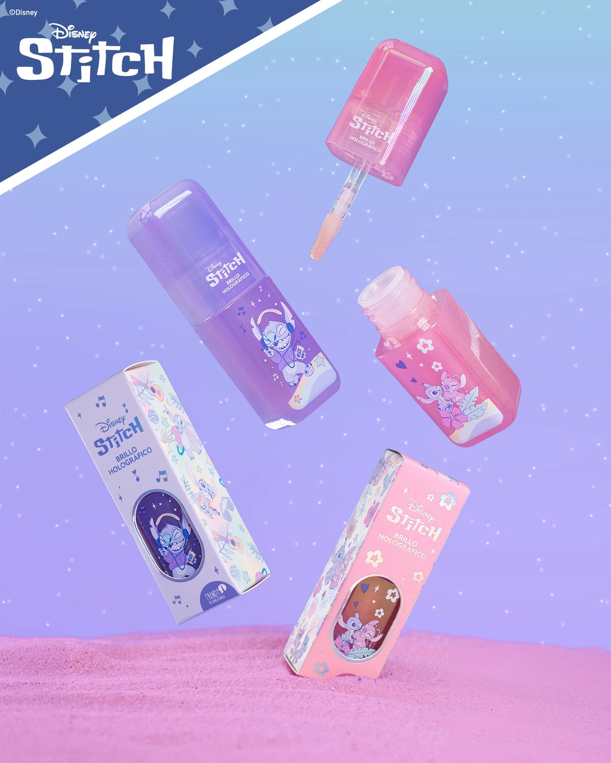 BRILLO HOLOGRÁFICO STITCH 3.3G TRENDY