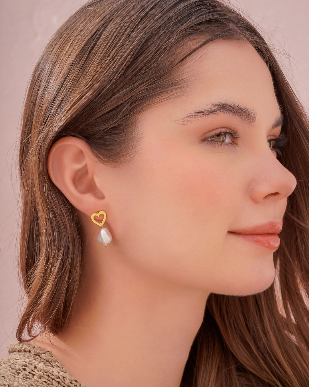 ARETES CORAZÓN PERLA AVEMARIA