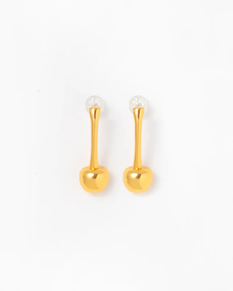 ARETES CEREZA GOLD BAÑO ORO/PLATA AVEMARIA