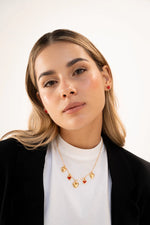 COLLAR MULTICHARMS CORAZONES+ARETES BAÑO ORO/PLATA AVEMARÍA