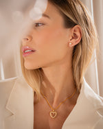 COLLAR CORAZON MULTIPERLA+ARETE AVEMARIA
