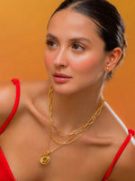 COLLAR X3 LAYERING DEST+ARETES BAÑO DE ORO AVEMARÍA