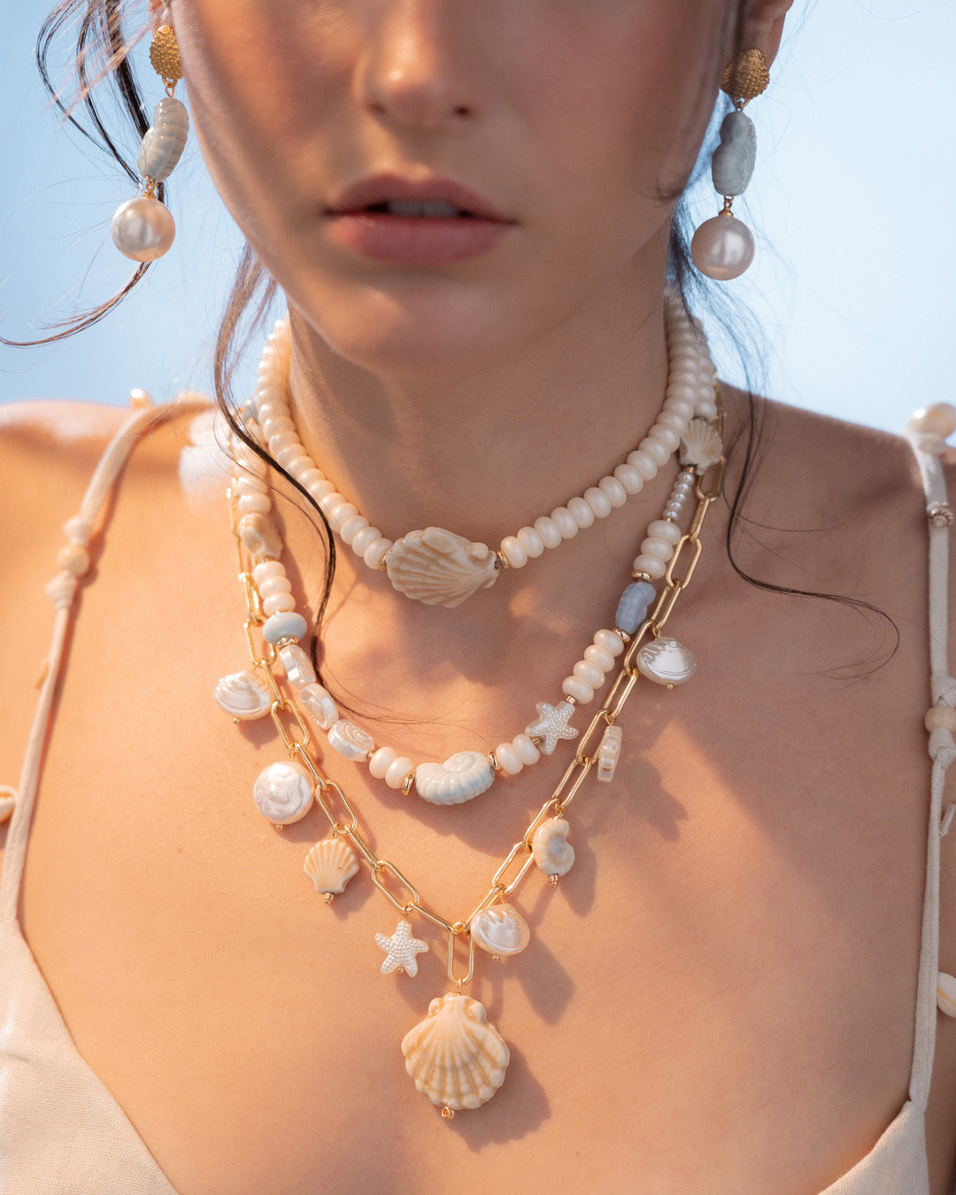 COLLAR MULTICHARMS CARACOLES + ARETES AVEMARÍA
