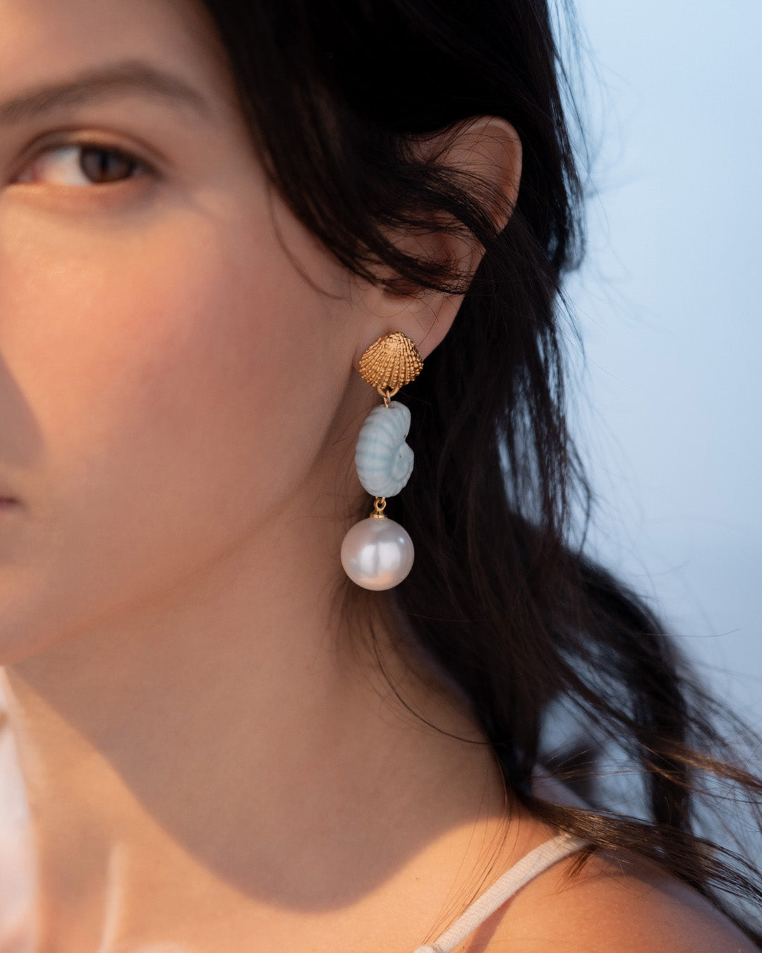 ARETES CARACOL PERLA AVEMARÍA