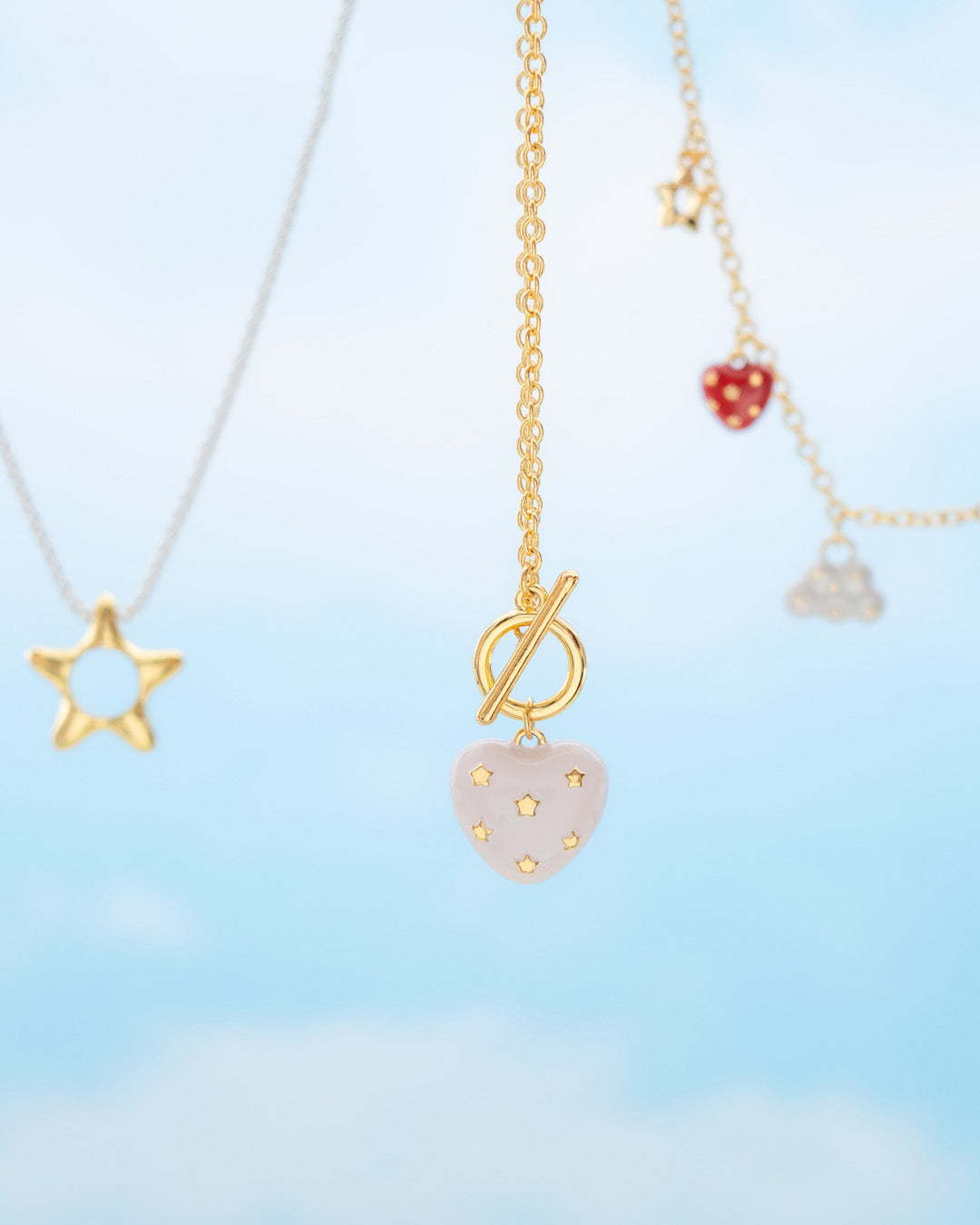 COLLAR BROCHE CORAZÓN ESTRELLA NUDE AVEMARIA