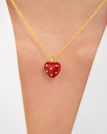 COLLAR CORAZÓN ESTRELLAS ROJO AVEMARIA