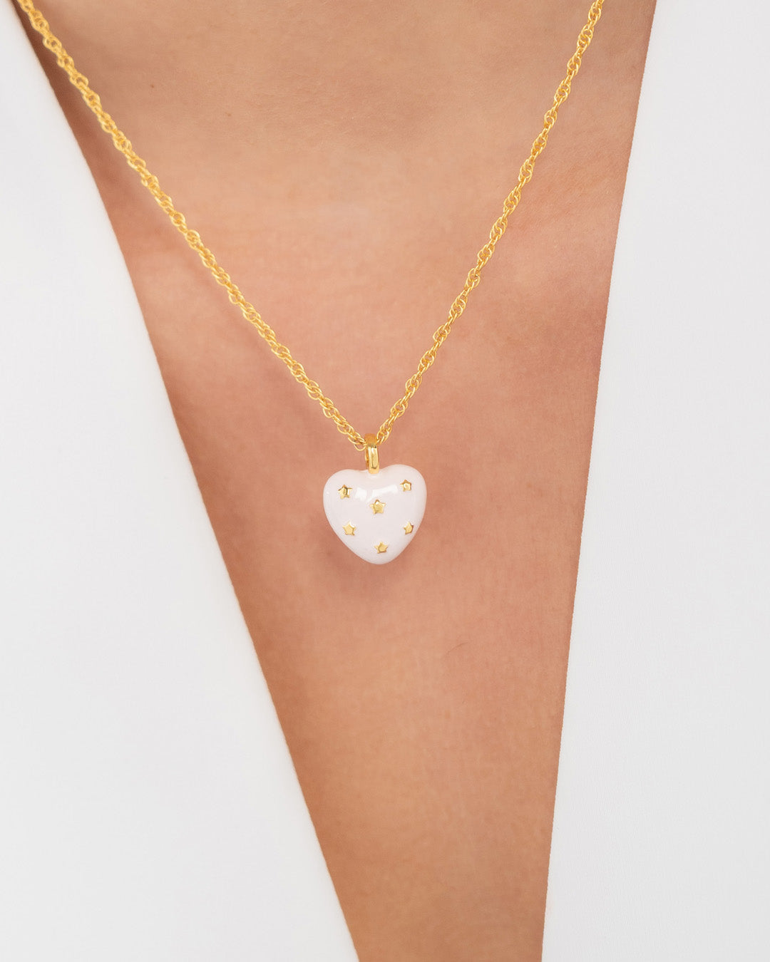 COLLAR CORAZÓN ESTRELLAS NUDE AVEMARIA