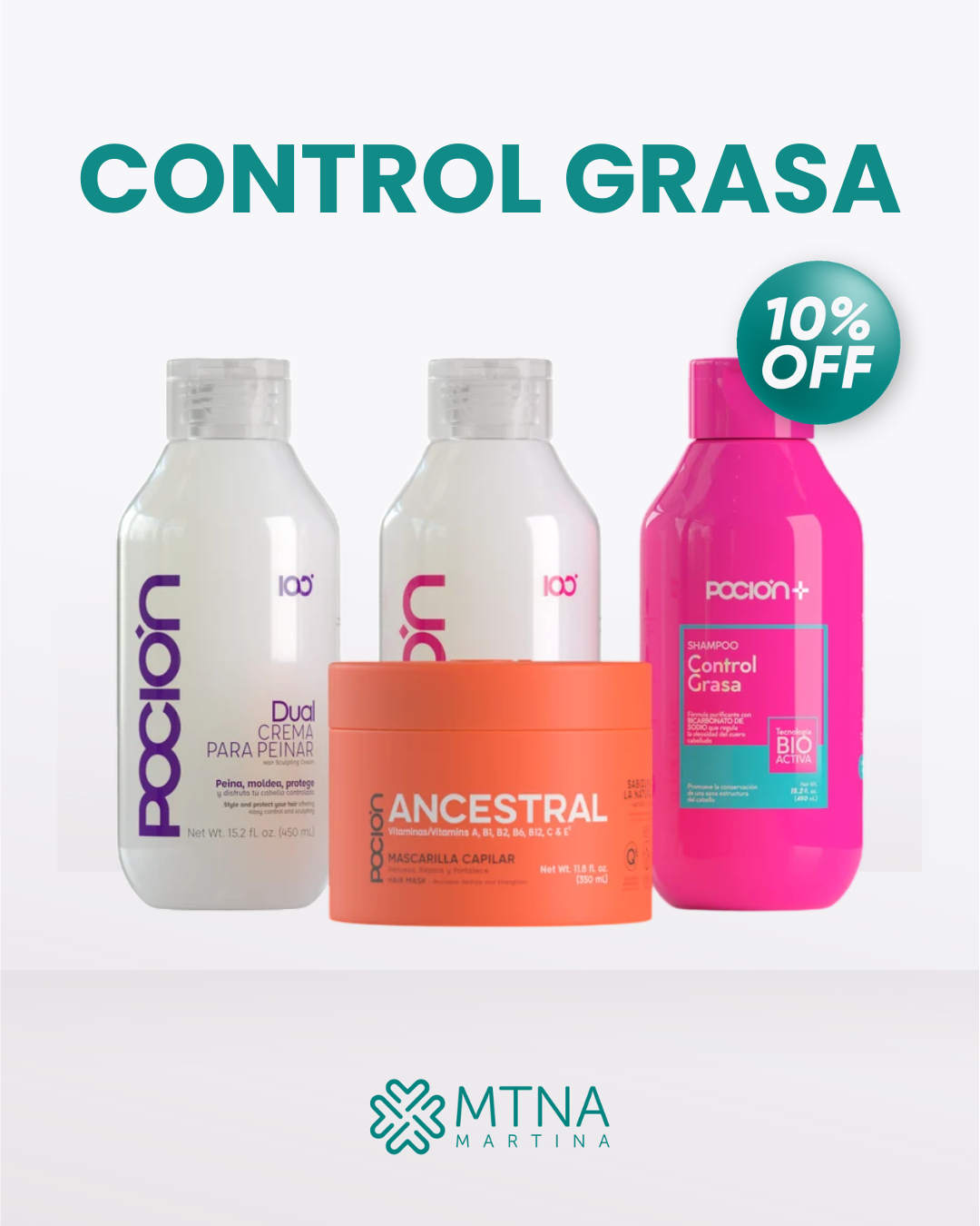 KIT CAPILAR CONTROL GRASA Y REPARACIÓN X4 POCIÓN