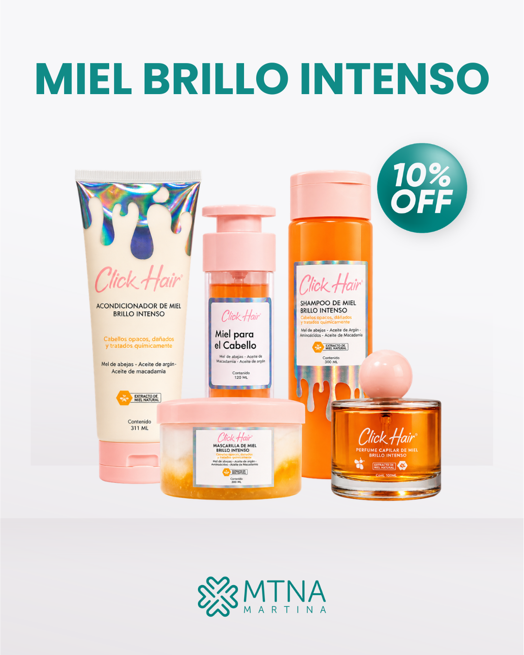 KIT CAPILAR MIEL BRILLO INTENSO X5 CLICK HAIR