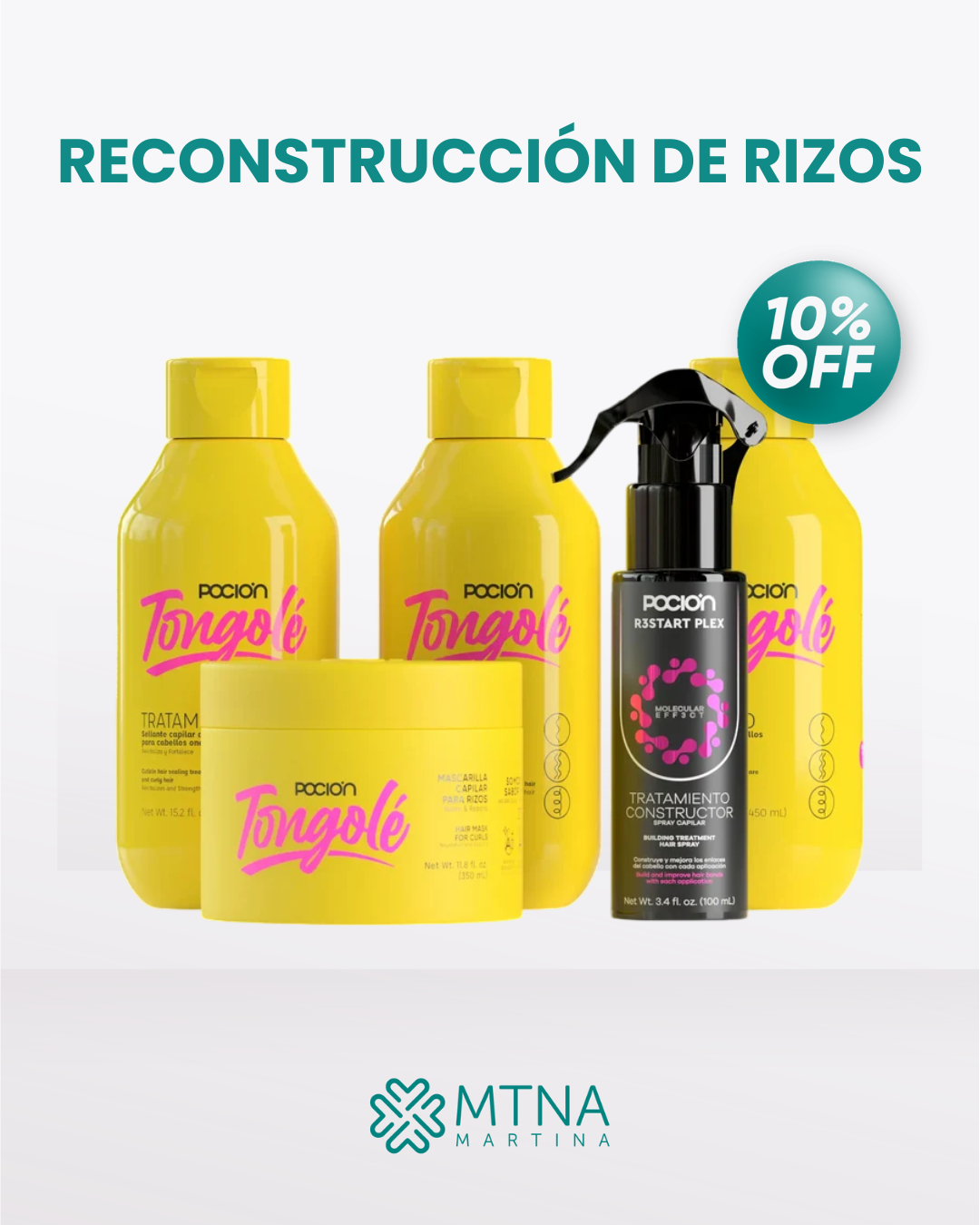 KIT CAPILAR TONGOLÉ RECONSTRUCCIÓN DE RIZOS X5 POCIÓN