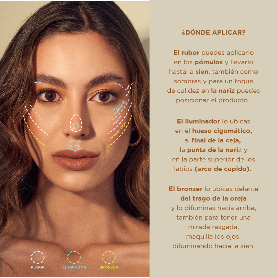 PALETA RUBOR, BRONZER & ILUMINADOR ESSENTIAL 12G ATENEA