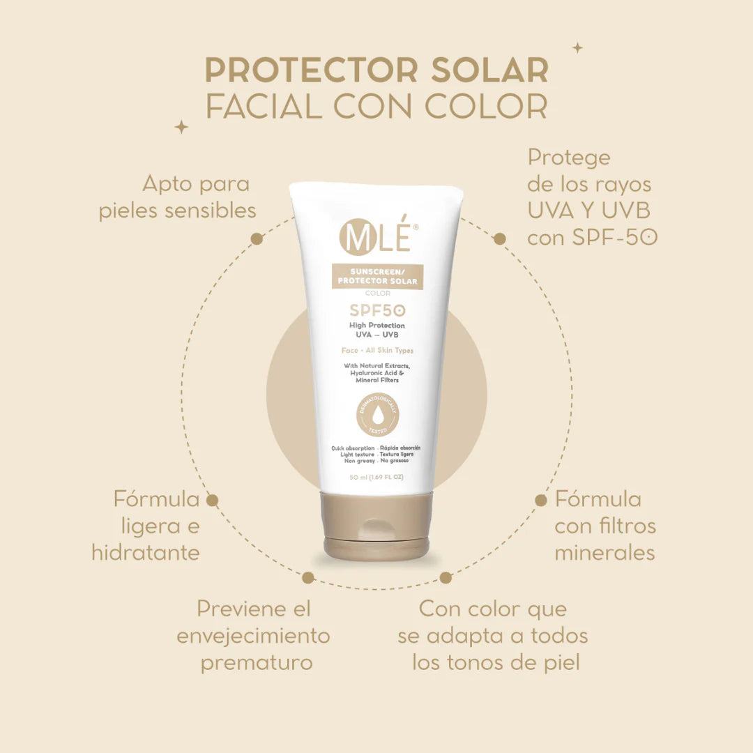 PROTECTOR FACIAL CON COLOR 50ML MLÉ