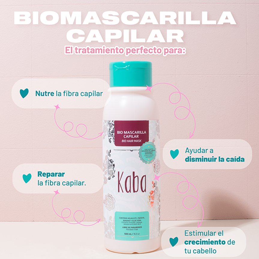 BIO MASCARILLA CAPILAR NUTRE Y FORTALECE 500ML KABA