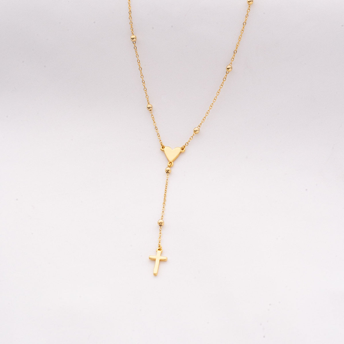 CADENA ROSARIO + ARETES AVEMARIA